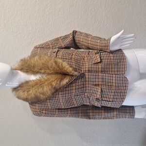 CITY DKNY Blazer with button on faux fur